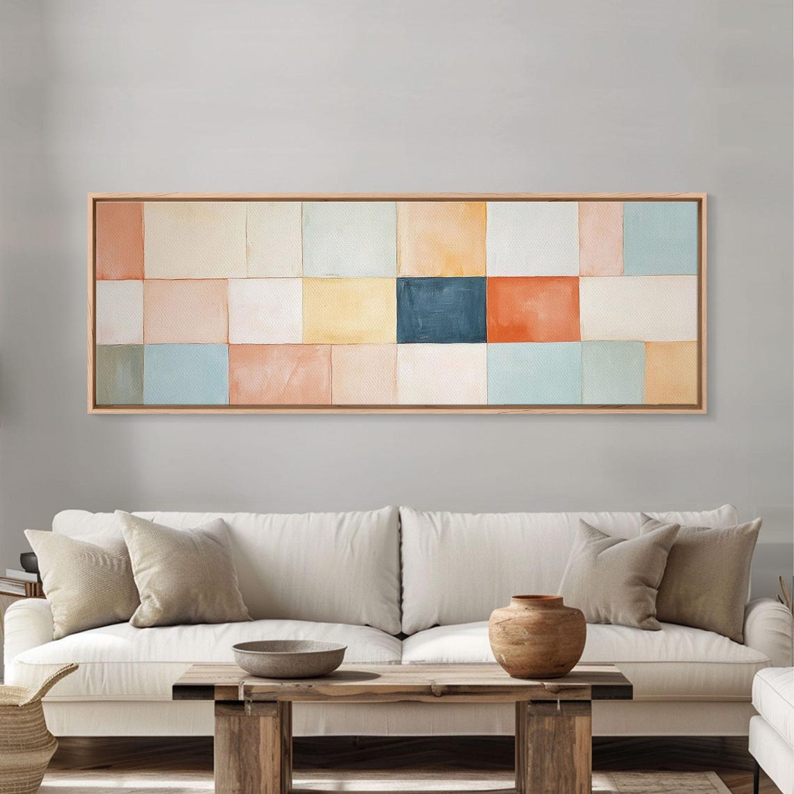 Modern Abstract Framed Minimalist Mid Century Modern Wall Art Large Horizontal Ultra Wide Framed Mcm Art - Image 5