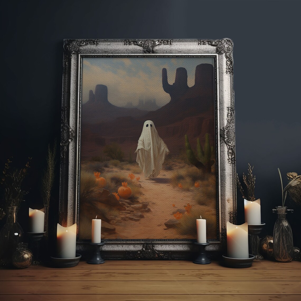 Wild West Cowboy Ghost Halloween Western Art Print