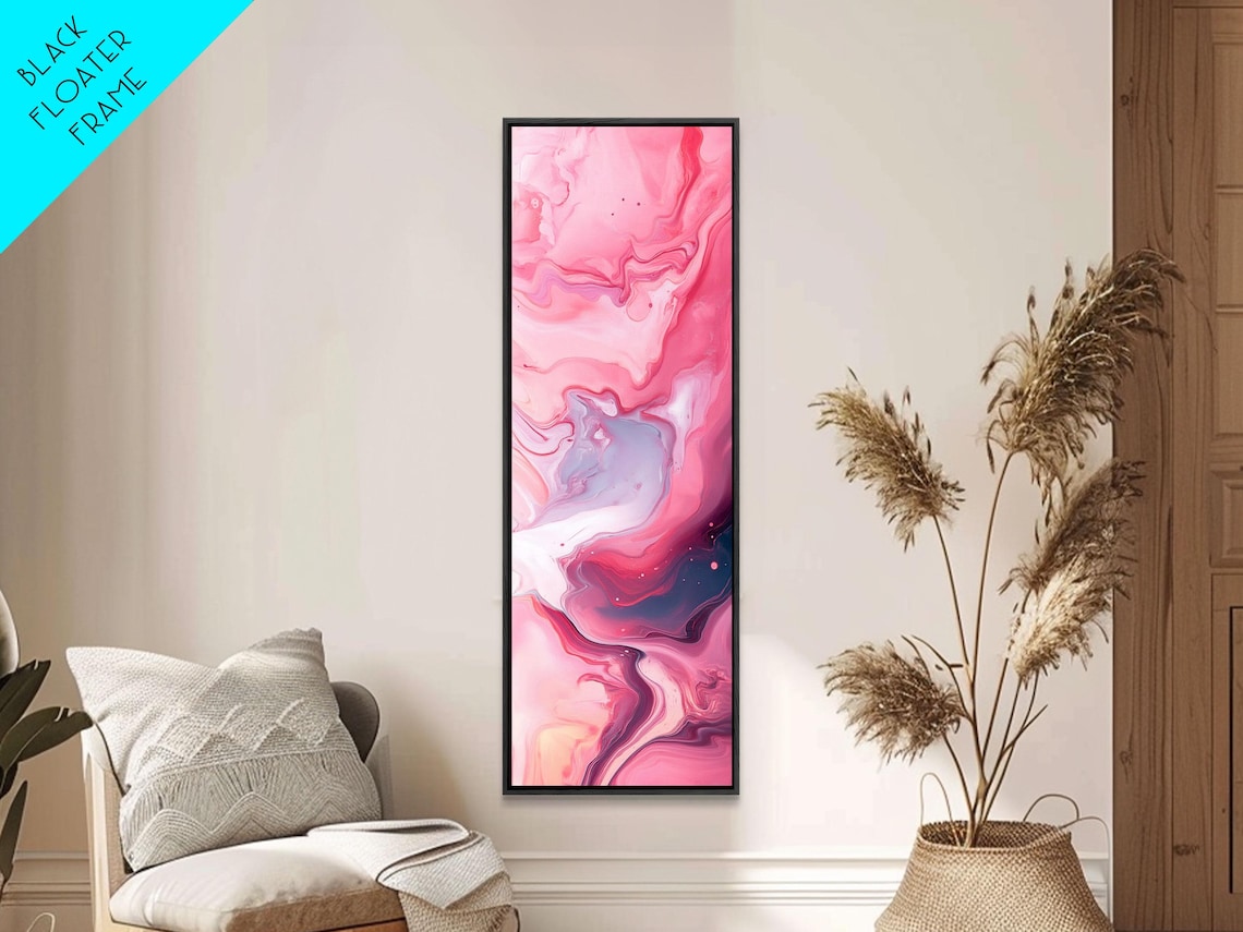 Pink Marble Fluid Abstract Swirl Blush Light Pink Modern Vertical Poster