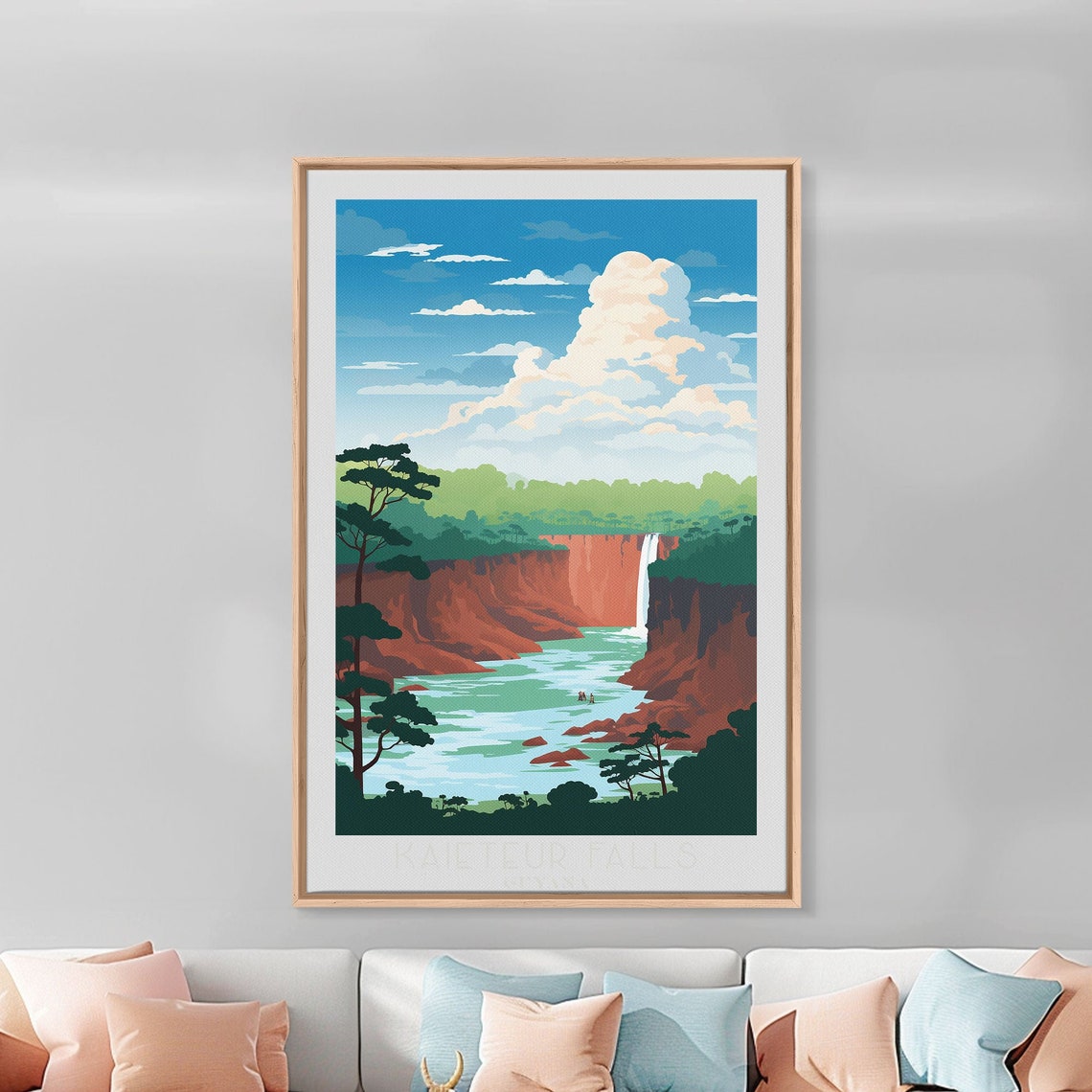 Kaieteur Falls Guyana Jungle Waterfall Red Cliffs River Poster - Image 6