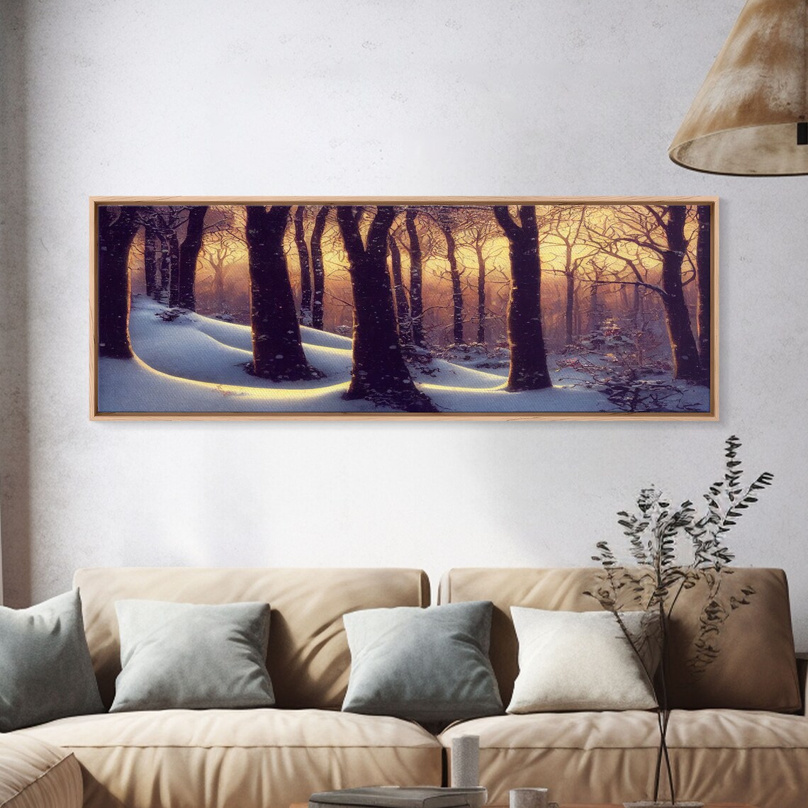 Snowcapped Forest Winter Scene, Panoramic Art Print - Image 4
