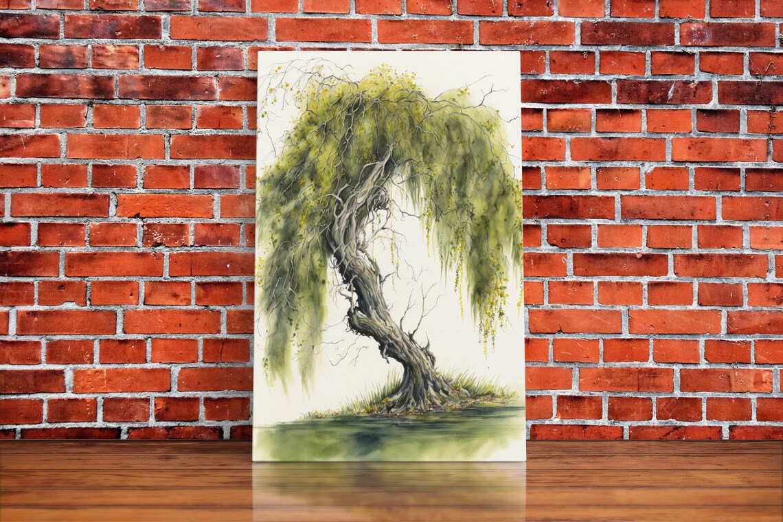 Weeping Willow Tree Watercolor Wall Art Print - Image 5