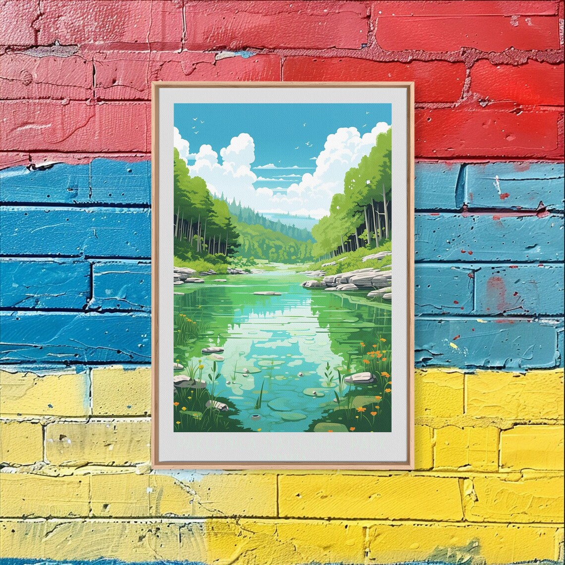 Paklenica National Park Croatia Forest Lake Lily Pads Reflection Travel Poster - Image 2