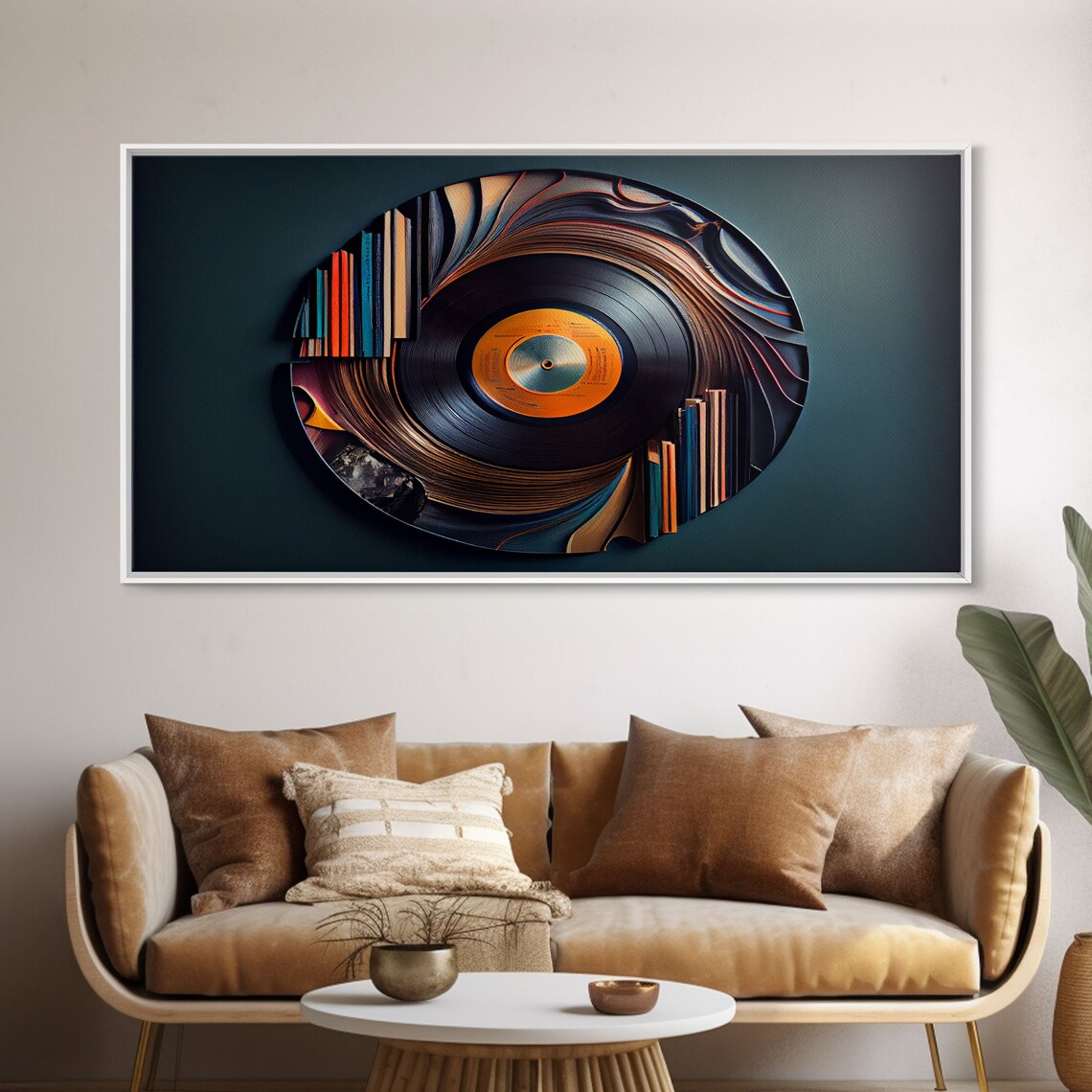 Vinyl Record Music Wall Art, Vintage Abstract Print