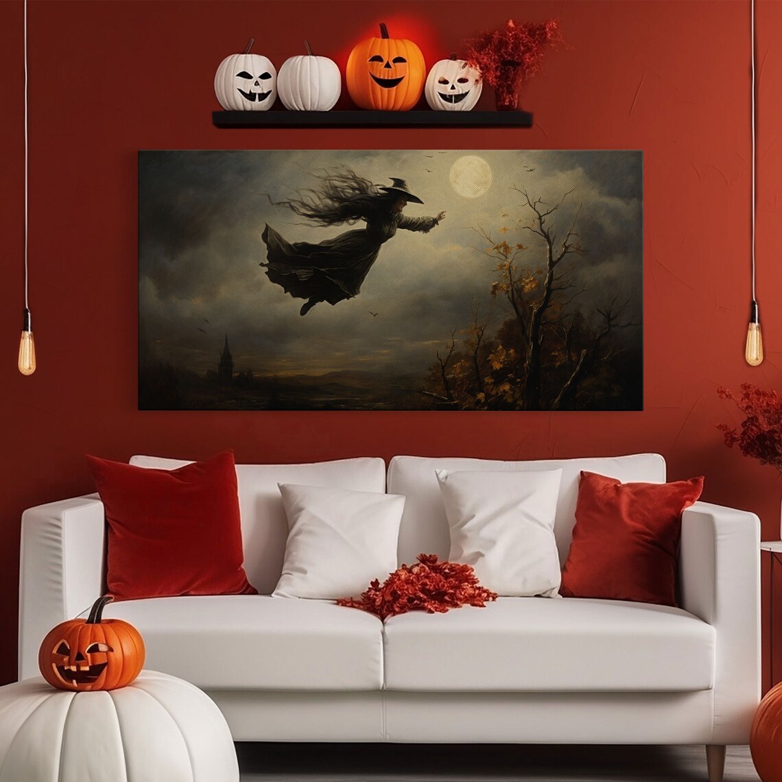 The Flying Witch, Halloween Horror Art Print - Image 6