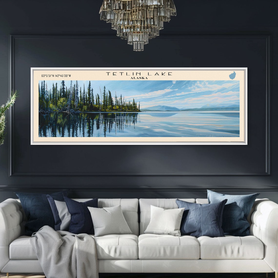 Tetlin Lake Alaska Mirrored Pine Forest Still Blue Water Travel Poster - Image 5
