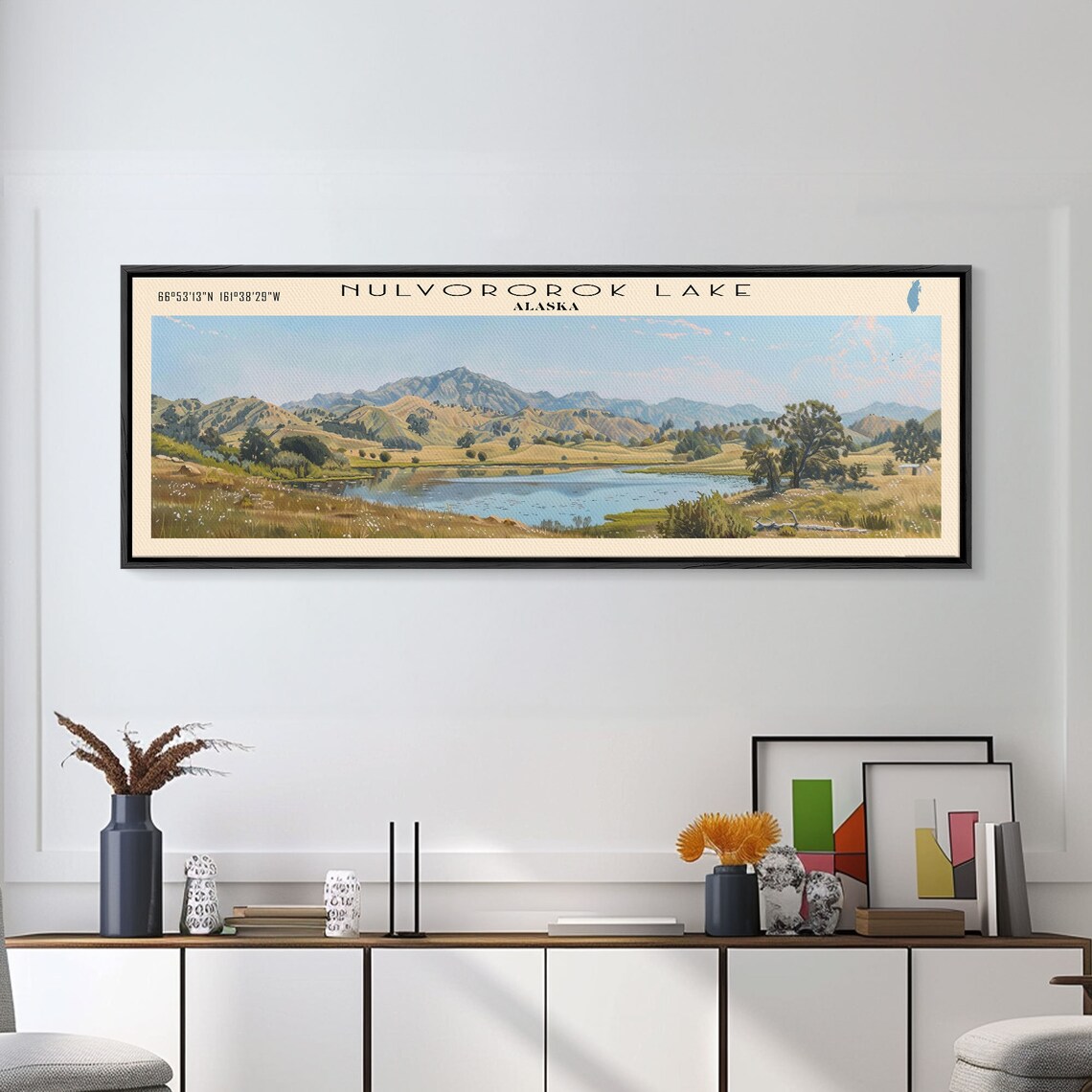 Nulvororok Lake Alaska Golden Summer Tundra Hills Blue Lake Poster - Image 5