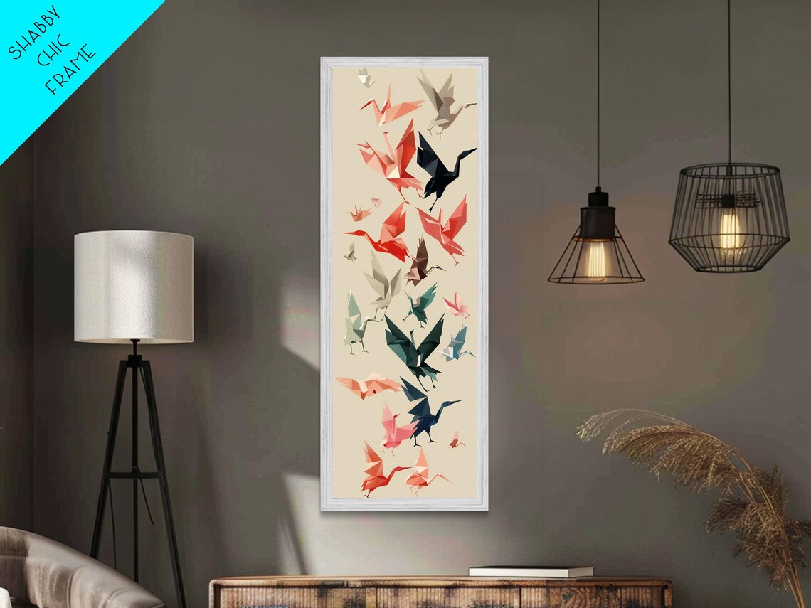 Origami Crane Birds, Ukiyo-E Inspired Art Print - Image 5