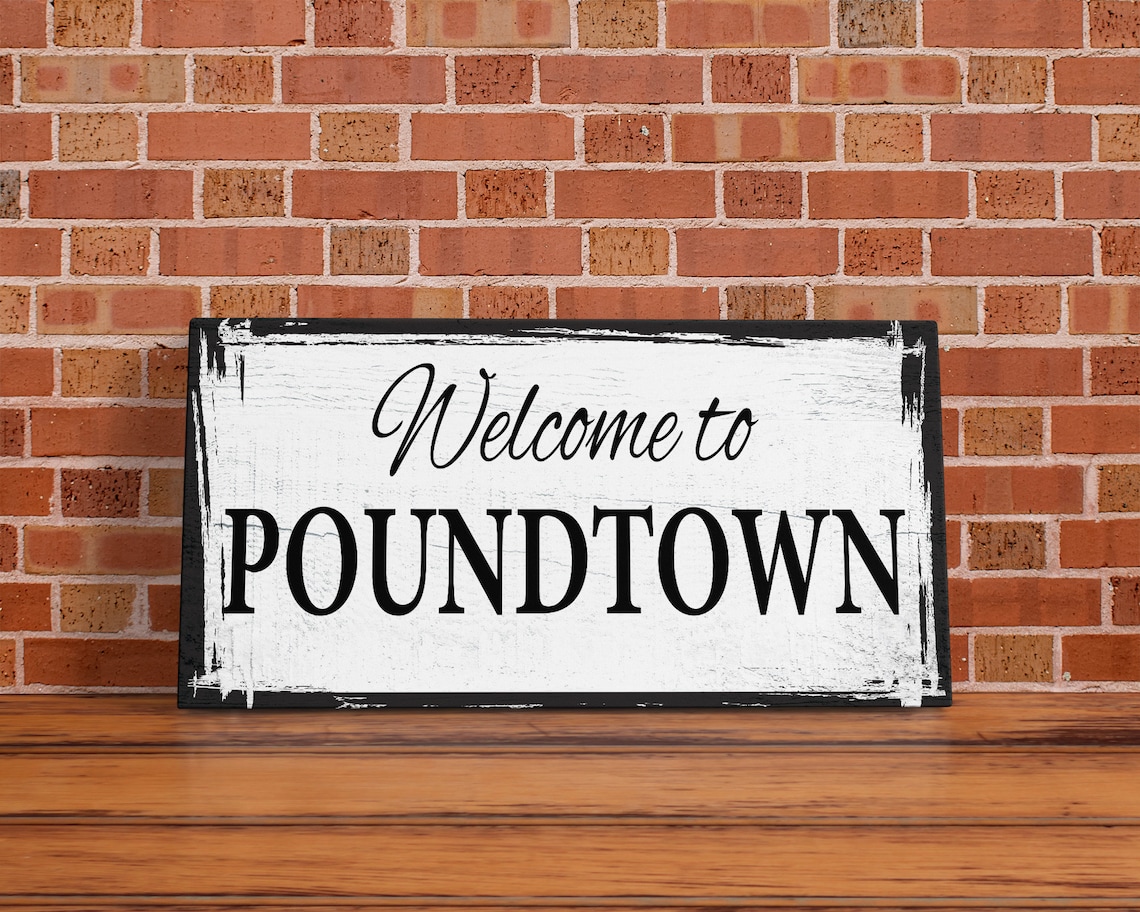 Poundtown Humor Sign, Funny Bedroom Wall Art Print - Image 5
