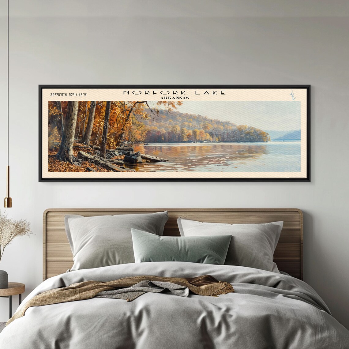 Norfork Lake Arkansas Travel Poster, Landscape Print