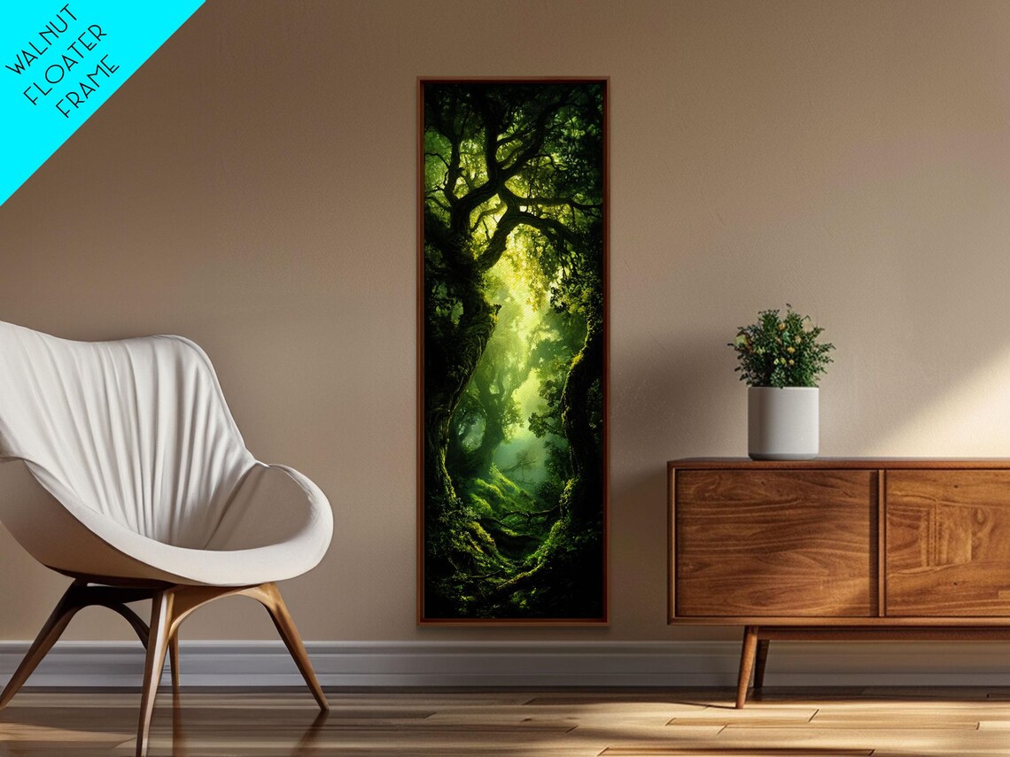 Light Twists Through The Bent Trees Framed Print Accent Piece Wall Art Fantasy Landscape Painting - Image 5