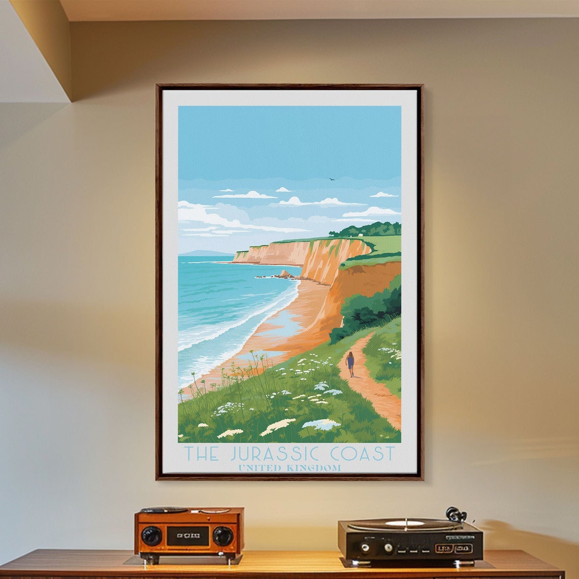 Jurassic Coast England Cliff Path Beach Walk Coastal Travel Poster - Image 5