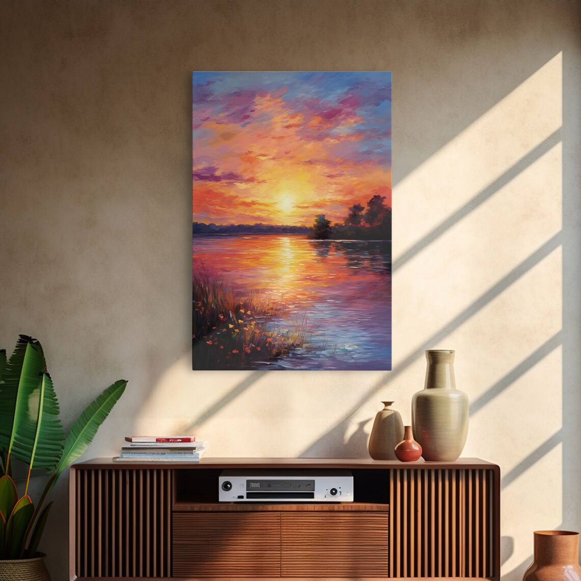 Sunset River Landscape Art Print, Nature Scene - Image 3