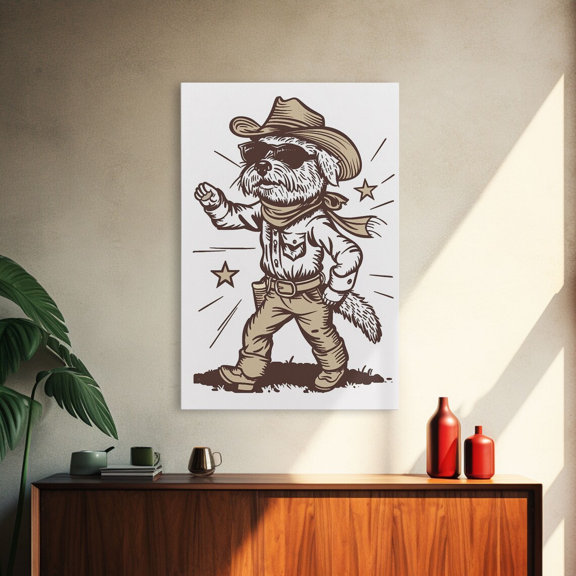 Cowboy Sheriff Dog Print, Western Puppy Art Poster - Image 4