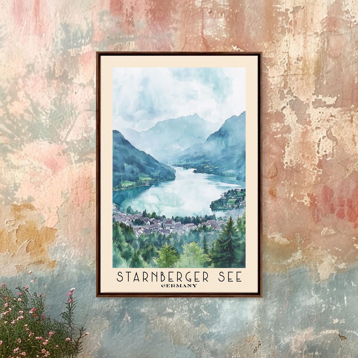 Starnberger See Germany Alpine Lake Misty Mountains Evergreen Poster - Image 4