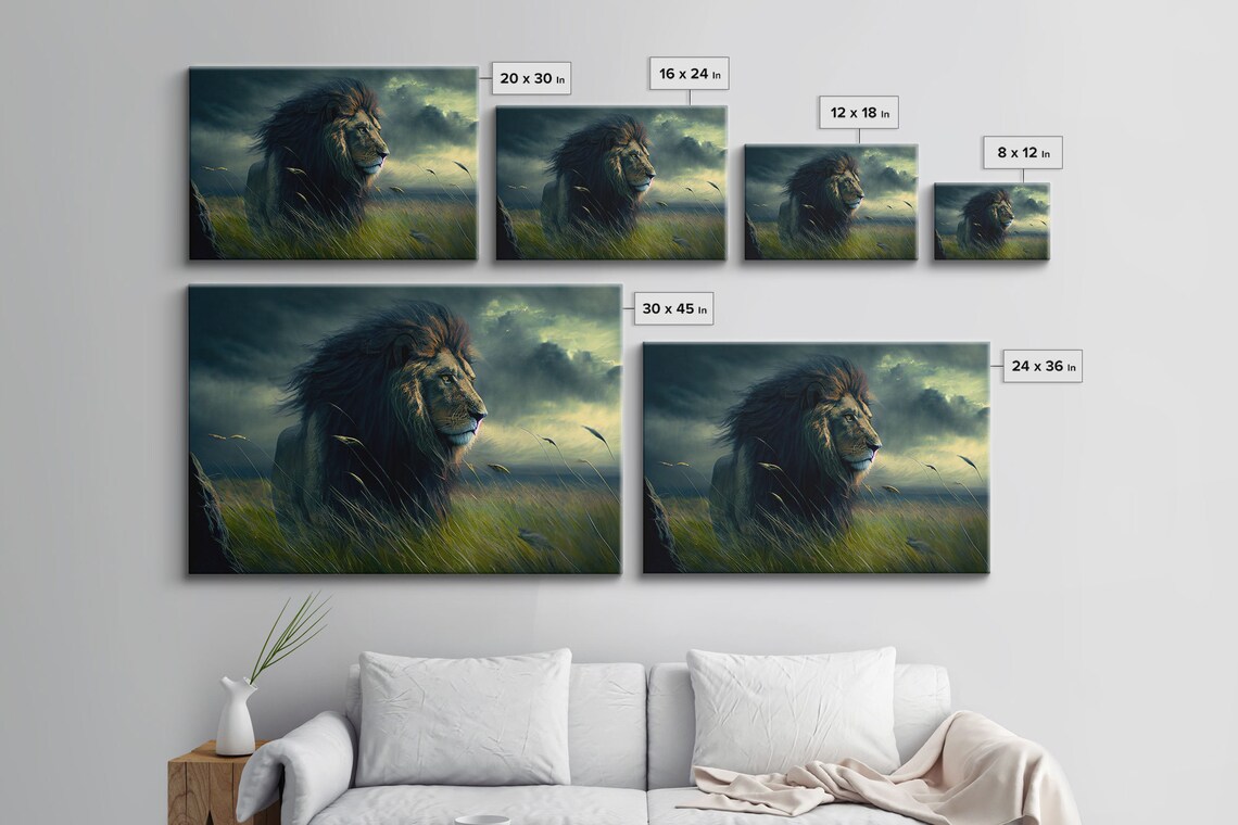Lion Watercolor Art Print, Majestic Wild Animal - Image 2