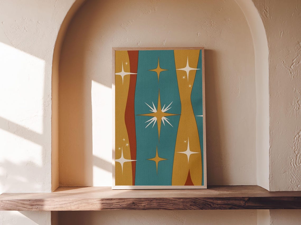 Star Burst Atomic Age, Mid-Century Art - Image 6