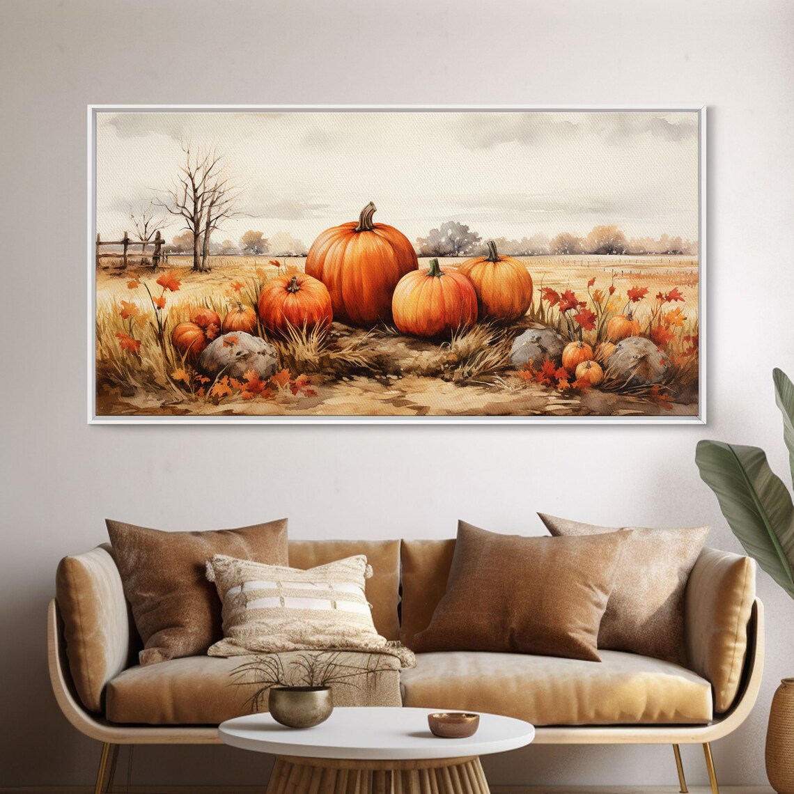 Pumpkins Still Life, Vintage Farmhouse Art Print - Image 5