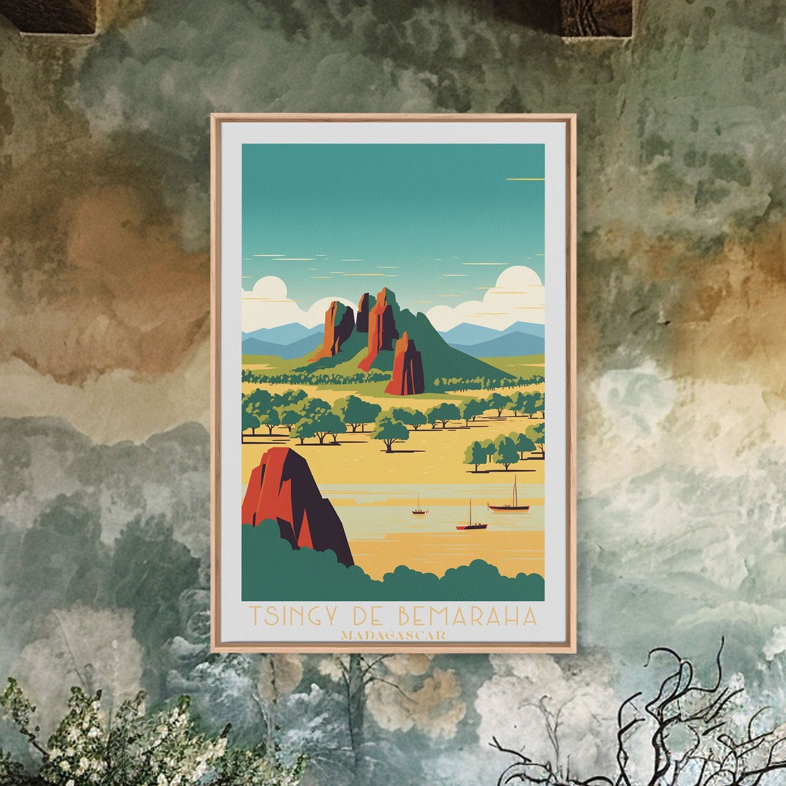Tsingy de Bemaraha Madagascar Red Rock Pinnacles Bay View Poster - Image 5