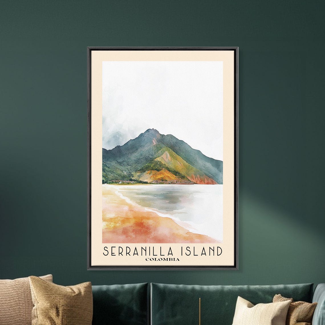 Serranilla Island Colombia Mountain Shore Sandy Beach Surf Wash Poster - Image 5