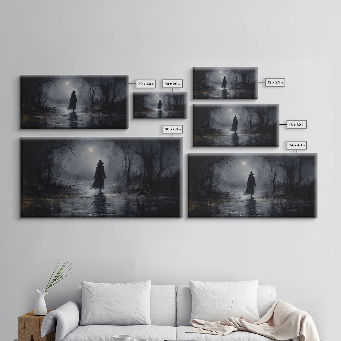 Witch Walking in the Rain, Victorian Oil Print - Image 2