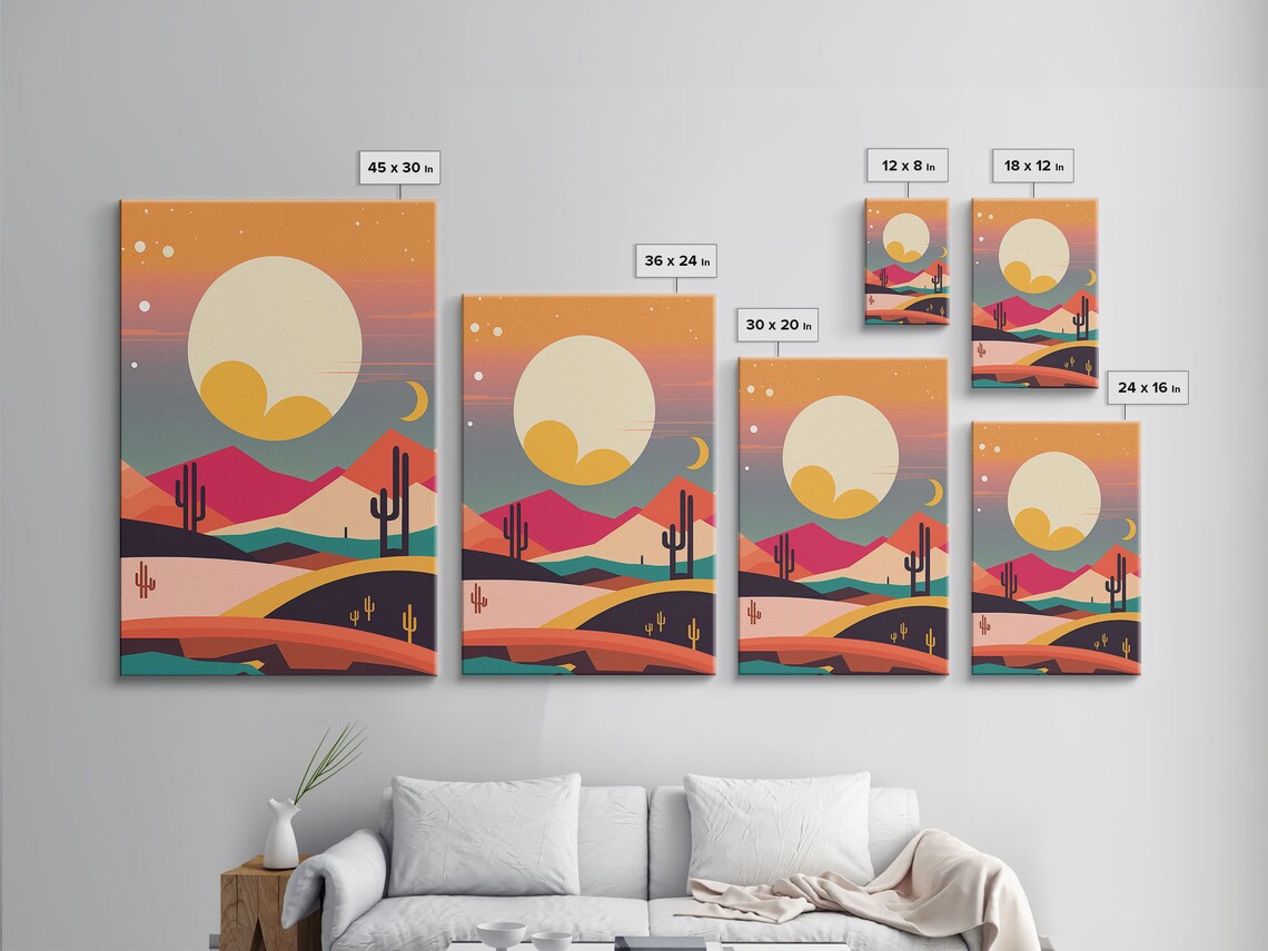 Retro Pop Art Desert Art Print, Southwestern Decor - Image 2