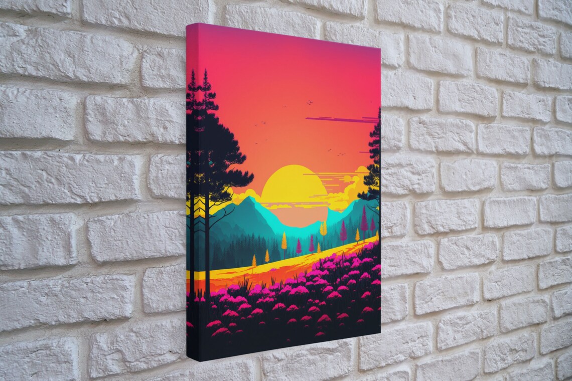 Retro Pop Art Landscape, Surrealist Psychedelic Art - Image 4
