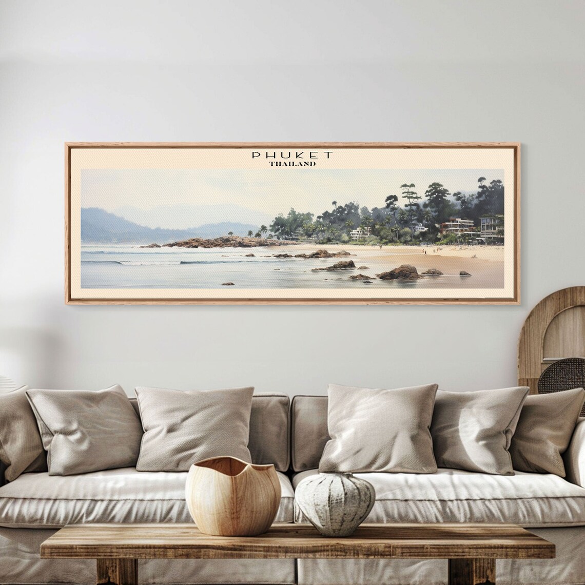 Phuket Framed Print Travel Poster Panoramic Wall Art Home Decor Gift For Travel Lover Wall Hanging - Image 2