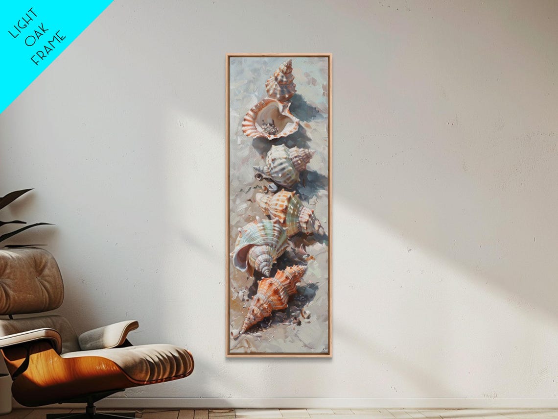 Row Of Elegant Seashells On Soft Sand Coastal Still Life Beach Poster - Image 2