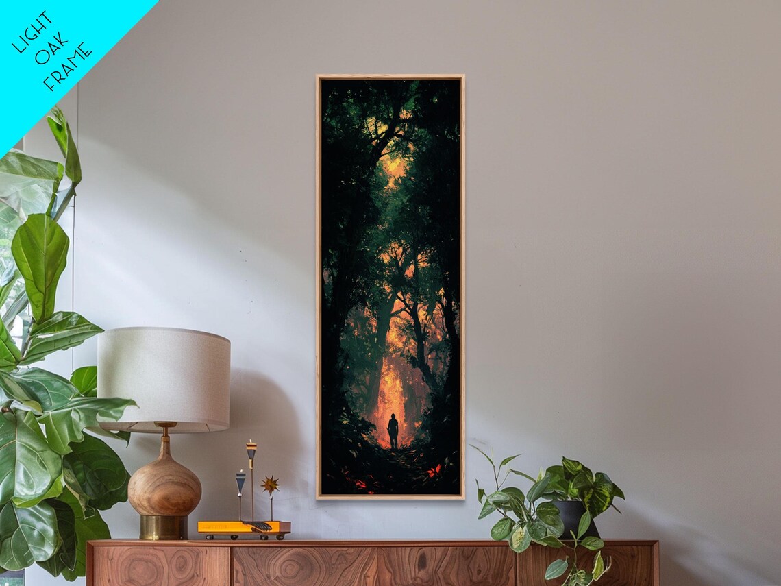 Forest At Dusk Painting, Rustic Christmas Art Print - Image 2