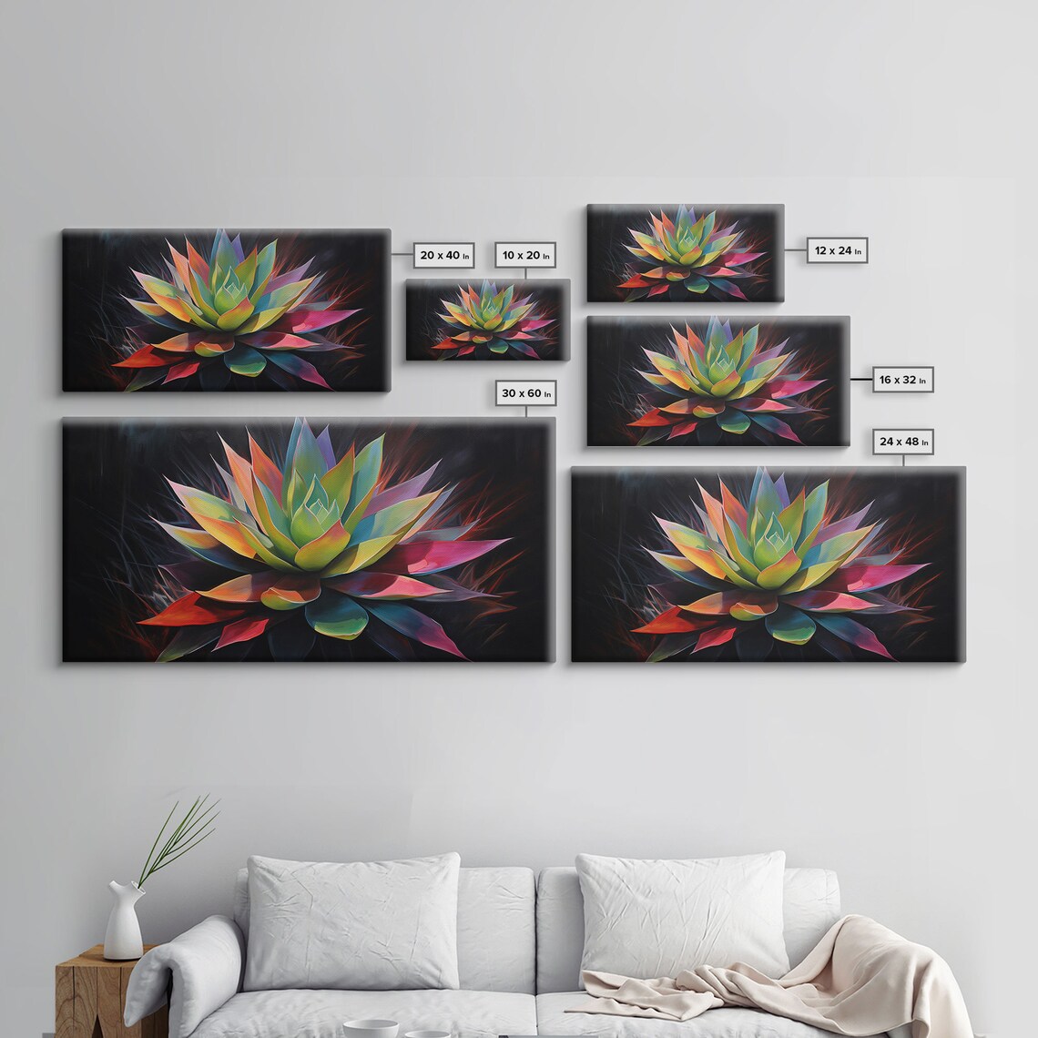 Rainbow Agave Southwest Art Print, Southwestern Decor - Image 2