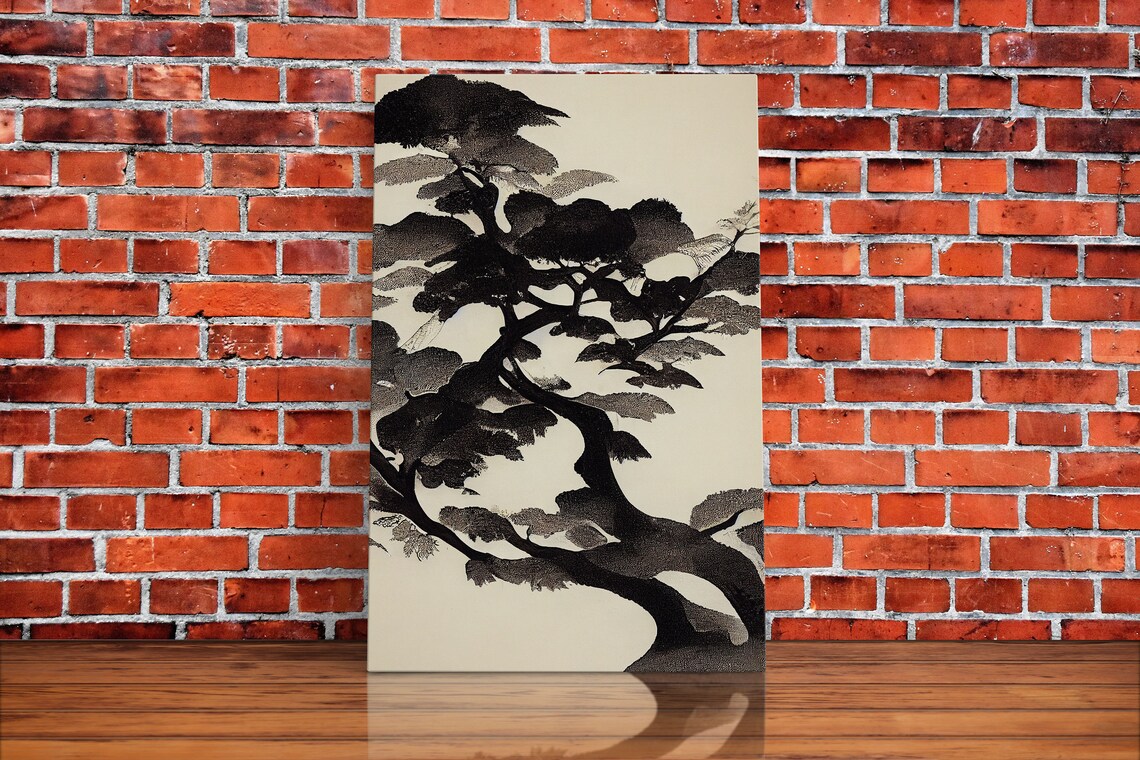 Black and White Japanese Maple Tree Wall Art Print - Image 2