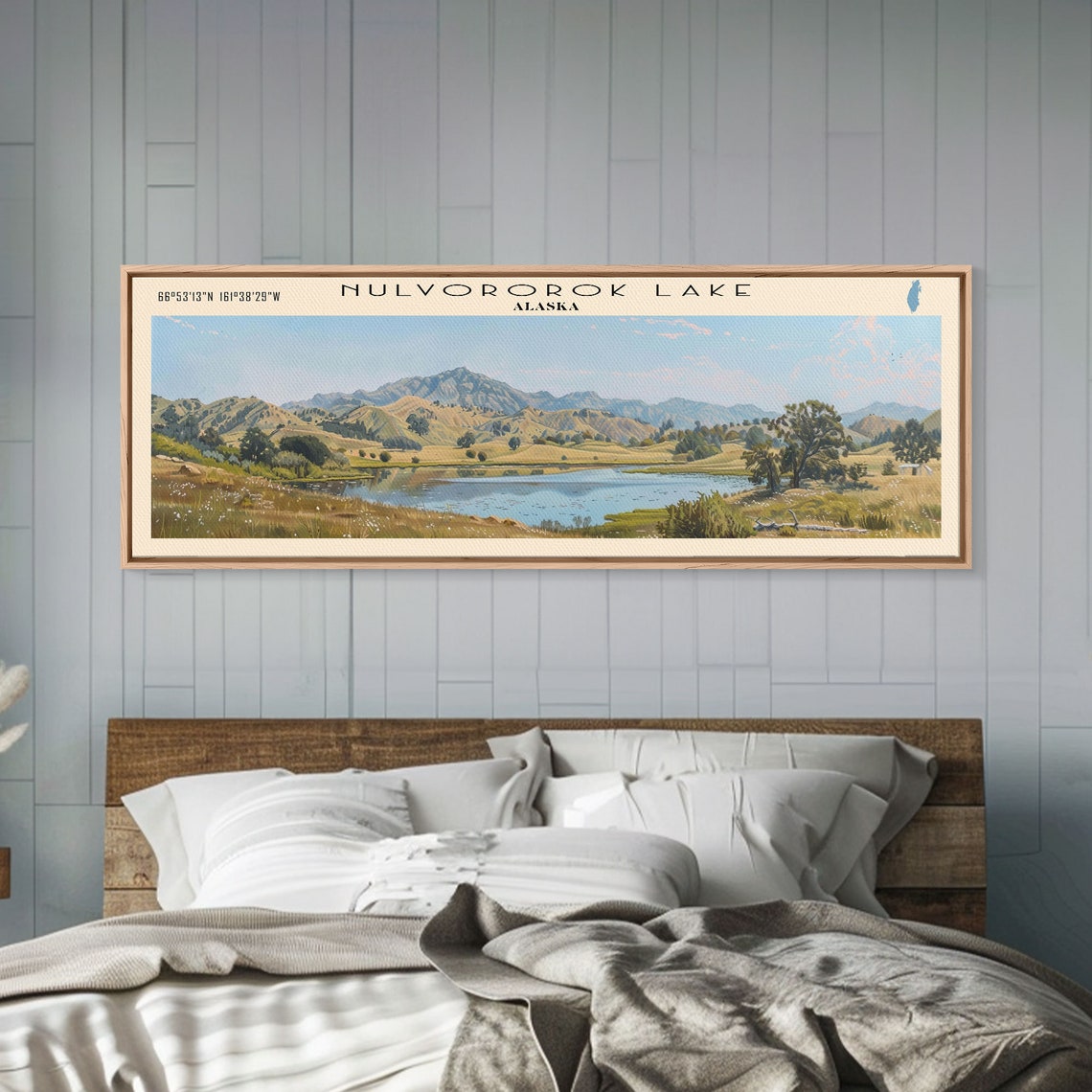 Nulvororok Lake Alaska Golden Summer Tundra Hills Blue Lake Poster - Image 2