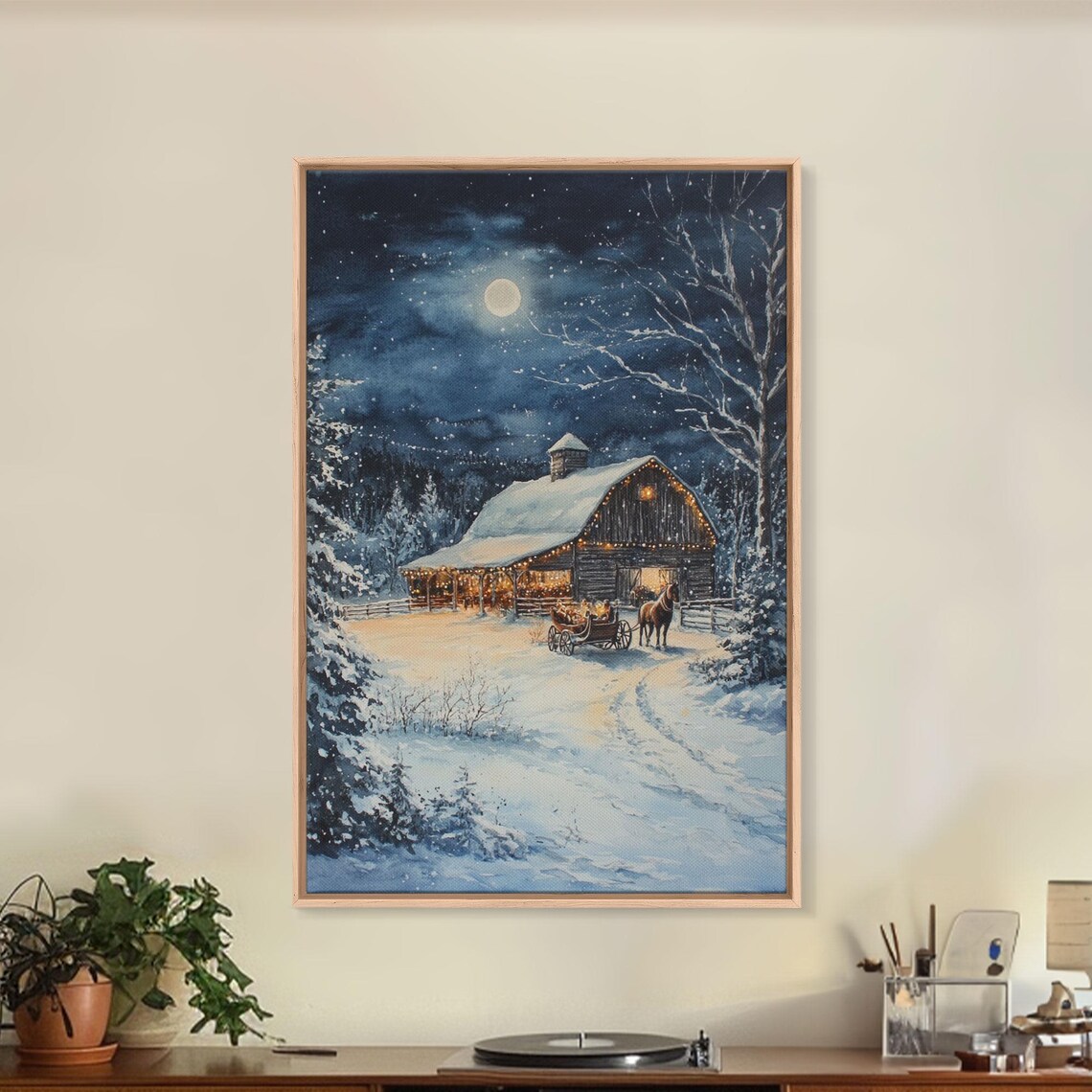 The Christmas Barn, Farmhouse Christmas Art Print - Image 4