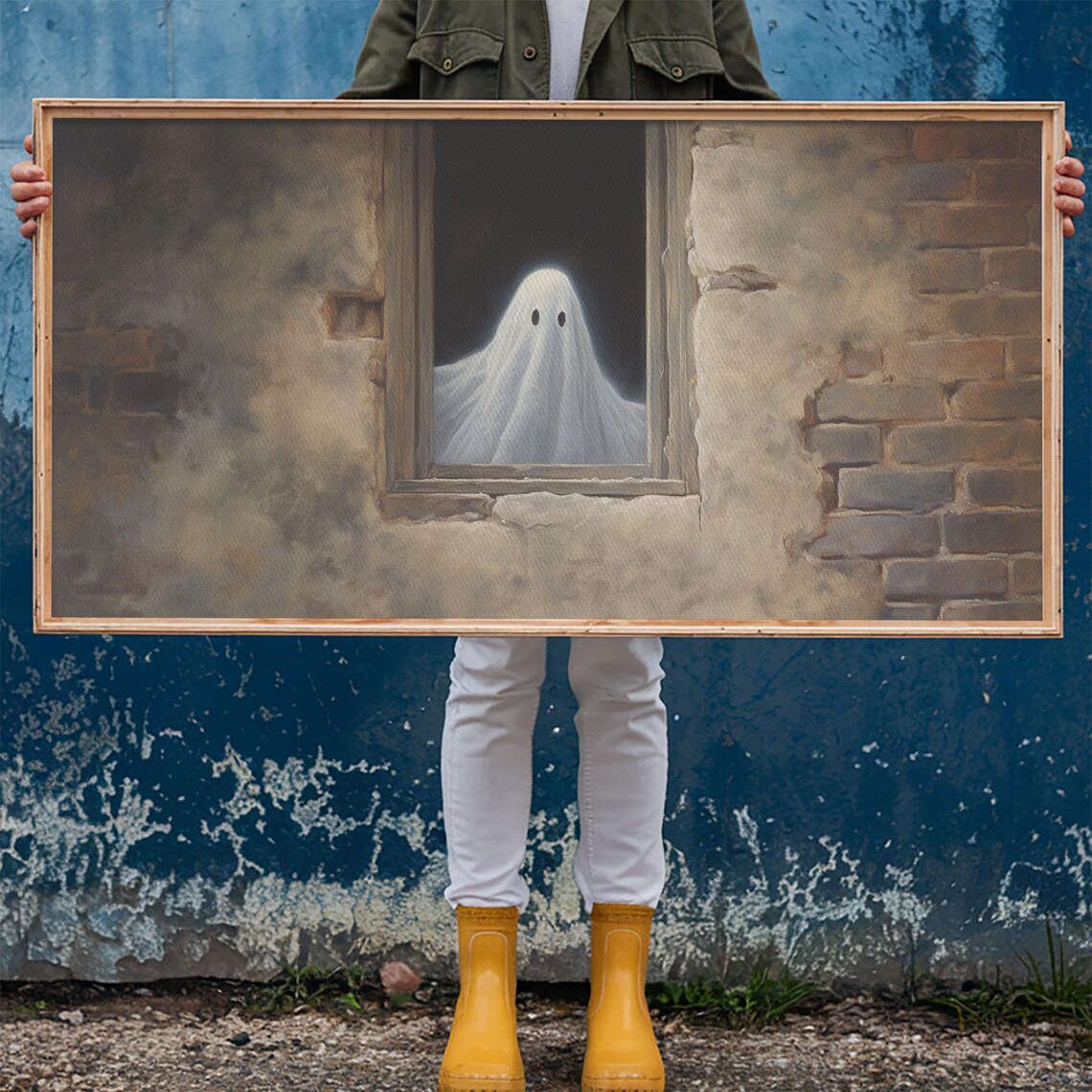 The Ghost In The Window, Funny Halloween Art - Image 6