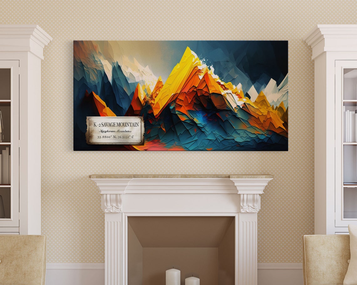 K 2 Savage Mountain Framed Wall Art Travel Poster Travel Art Mountain Painting Print - Image 4