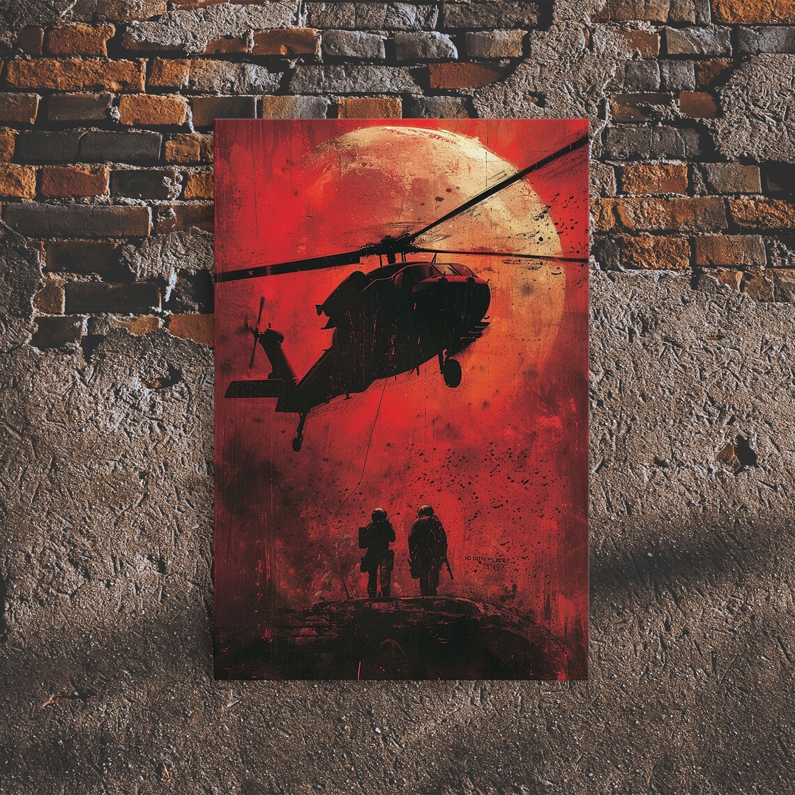 Full Moon Blackhawk Helicopter Extraction Poster Print - Image 6