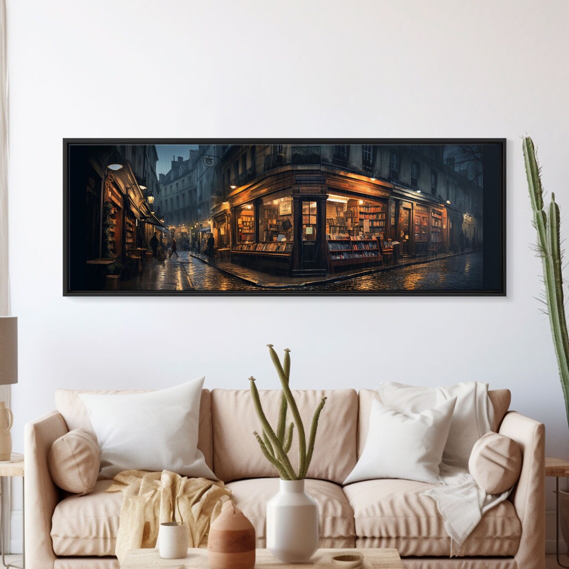 Book Shop In Paris, Victorian Oil Painting Art Print