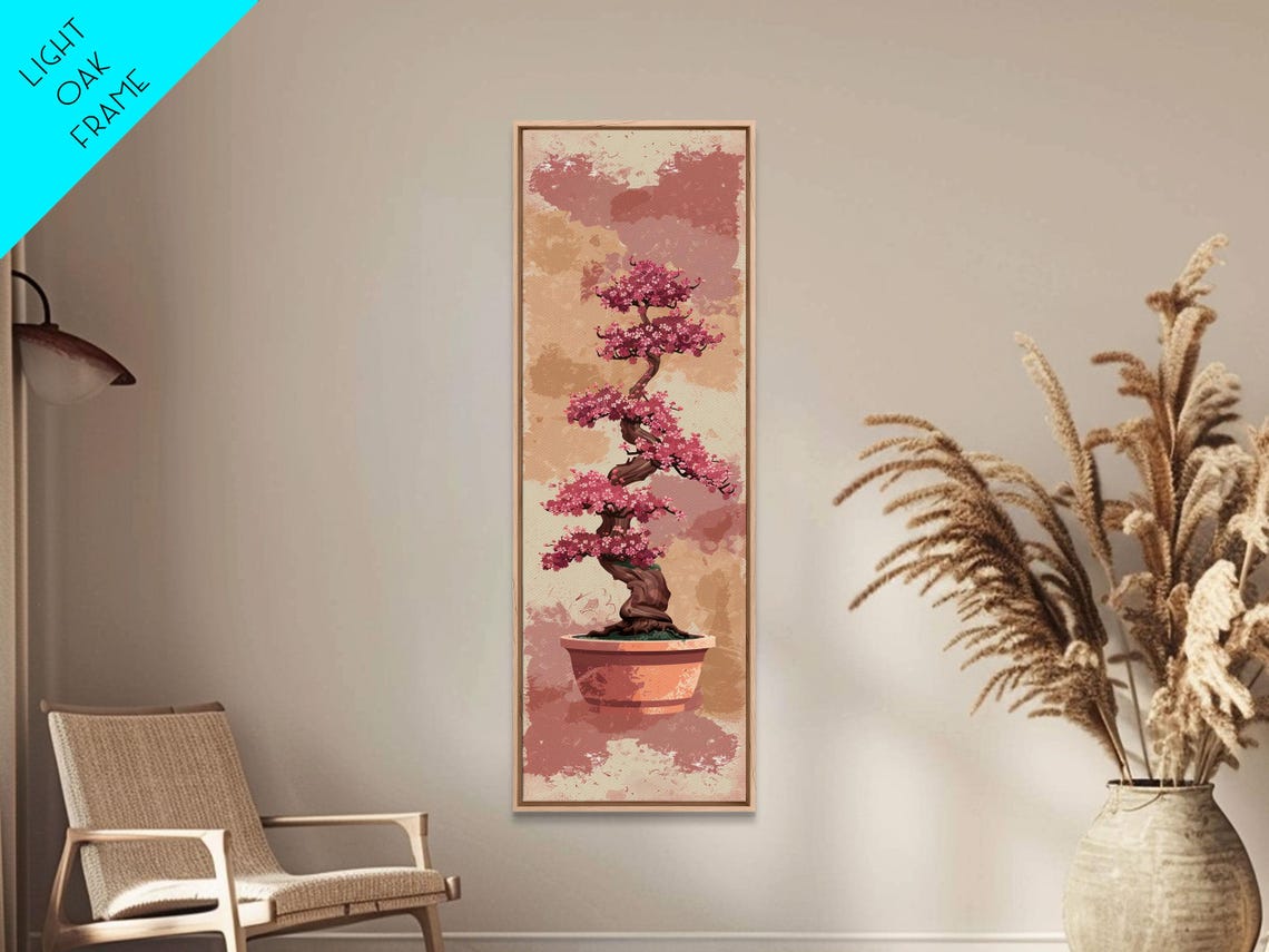 Potted Bonsai Cherry Blossom Tree Pink Bloom Japanese Art Poster - Image 5