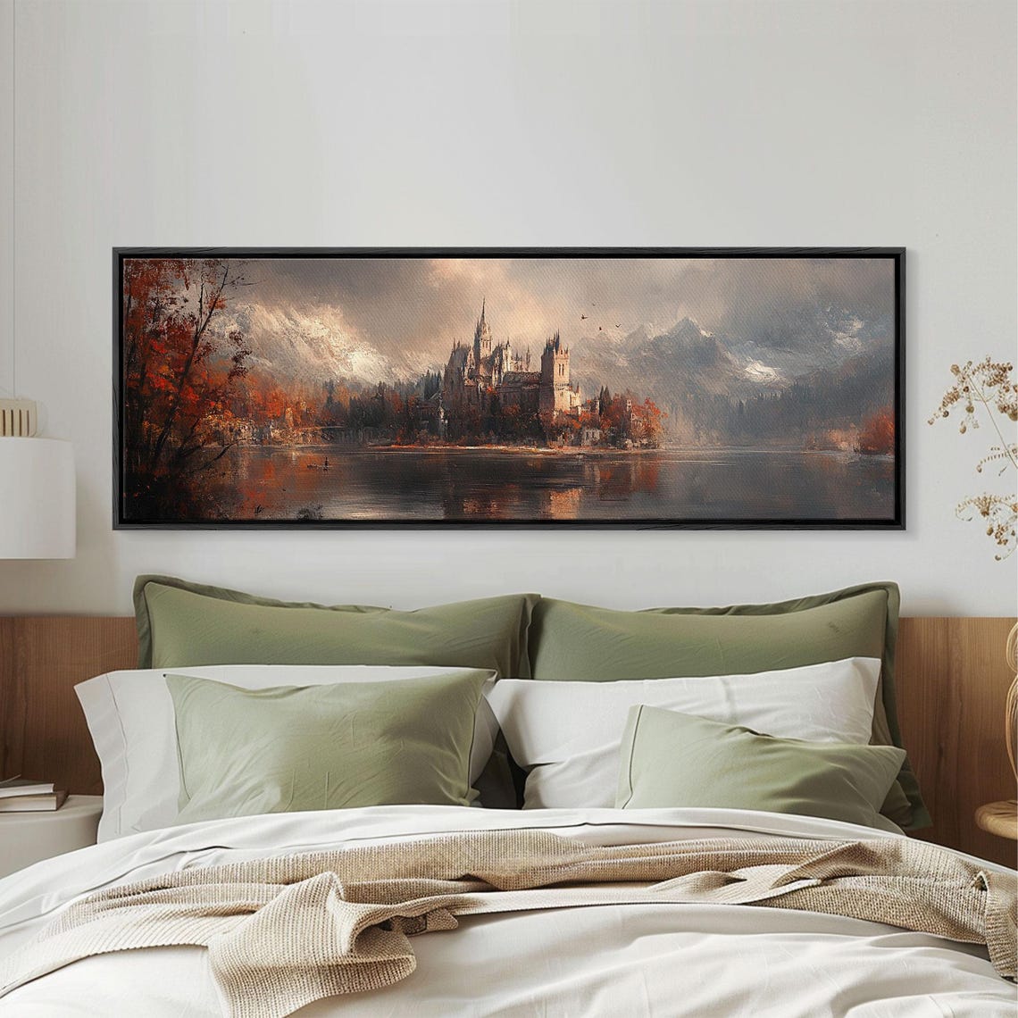 Dark Moonlit Gothic Castle Lake Island Night Fantasy Art Poster - Image 6