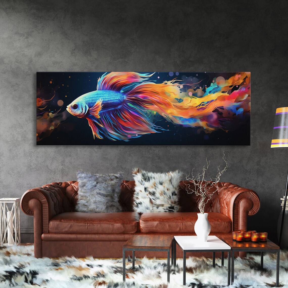 Betta Fish Painting, Colorful Pet Fish Wall Art Print - Image 3