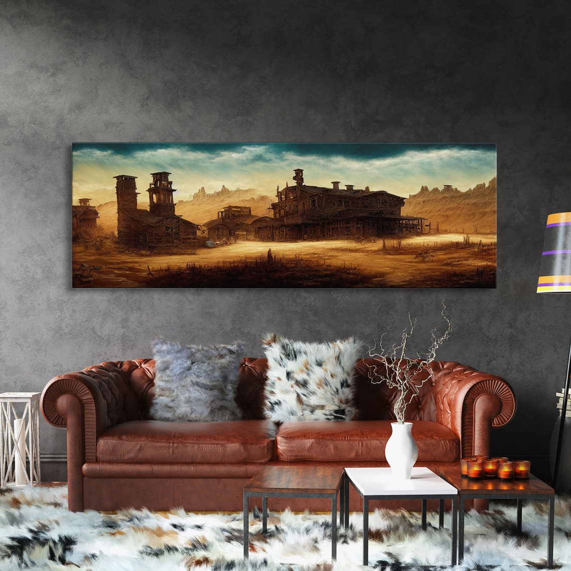 Abandoned Wild West Mining Town Extra Large Wall Art Framed Panoramic Print Framed Wall Art - Image 3
