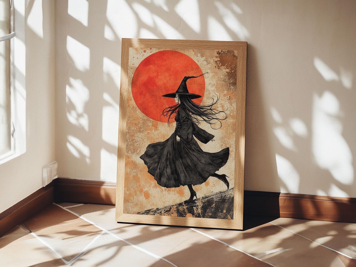 Its All Downhill From Here Framed Print Wabi Sabi Witch Decor Witch Painting Witchy Gift Witchy Home Decor - Image 5