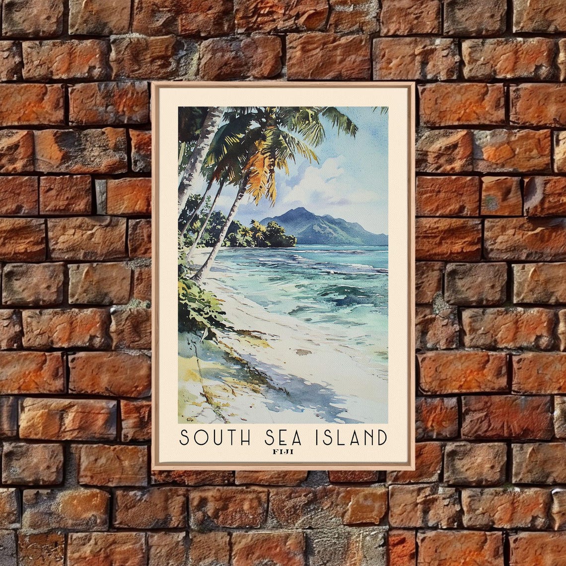 South Sea Island Fiji Watercolor Print Vacation Gift Fiji Wall Art Vacation Wall Art Vacatation Beach Decor Beach Or Lakehouse Art - Image 5