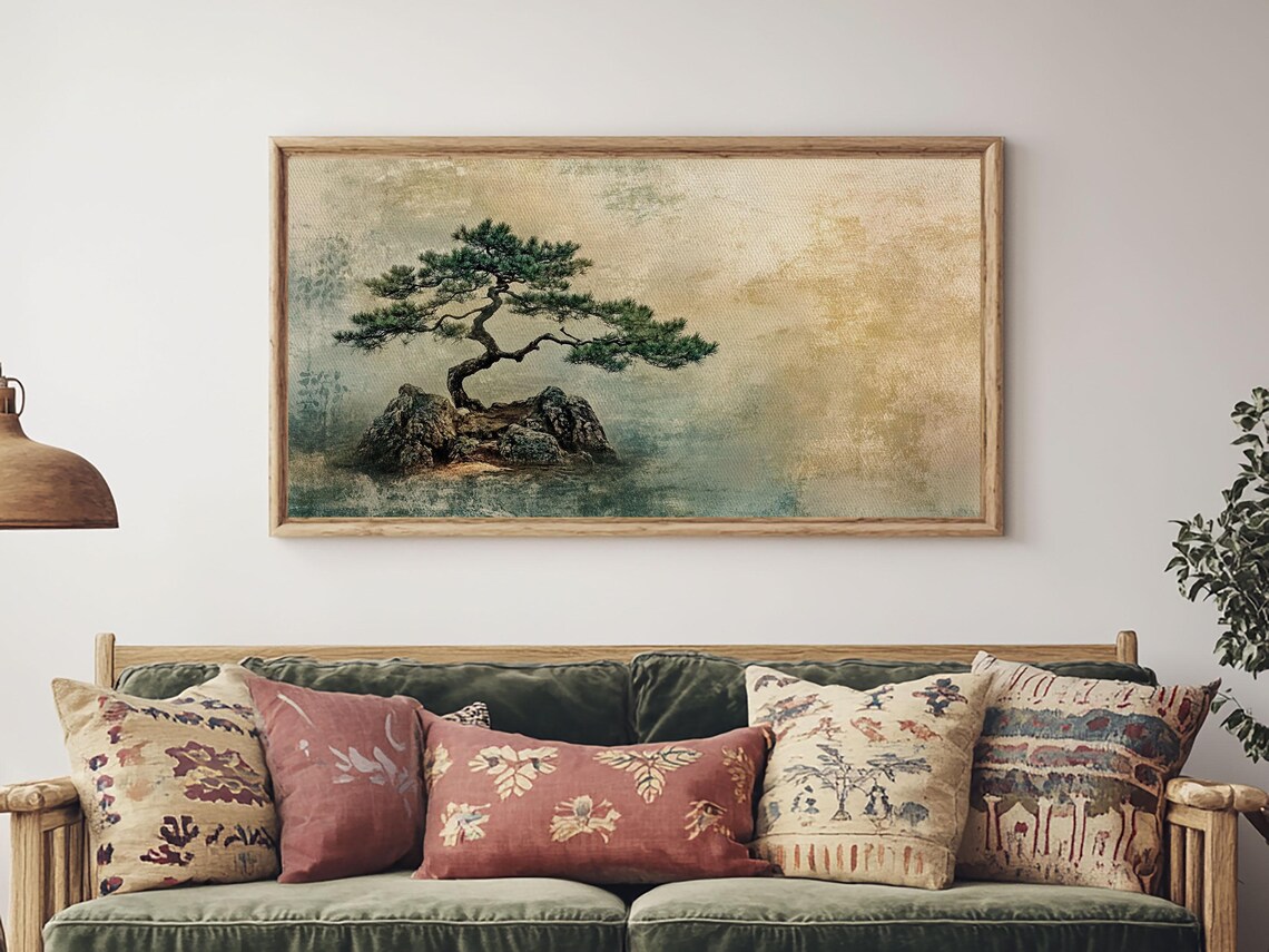 Japanese Pine Tree Zen Minimalist Nature Wabi Sabi Rustic Wall Art Poster - Image 2