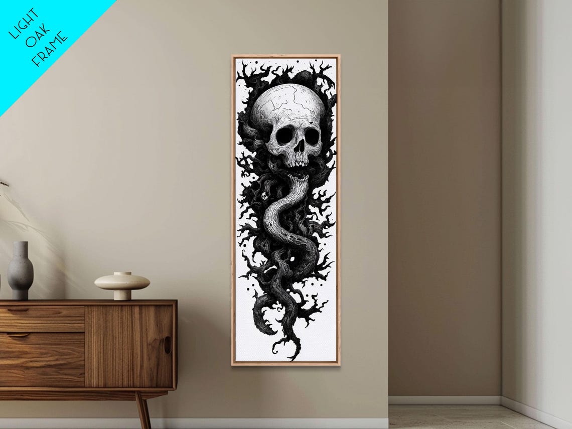 Gothic Skull Entwined With Tree Branches Dark Art Wall Poster - Image 5