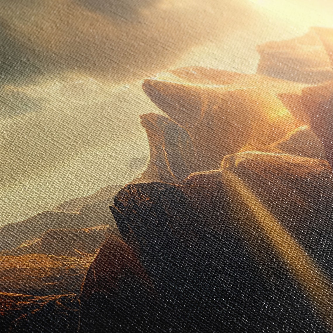 Sunrise Over The Mountains Ready To Hang Print Panoramic Art Above Bed Art Above Couch Art Above Sofa Landscape Decor - Image 2