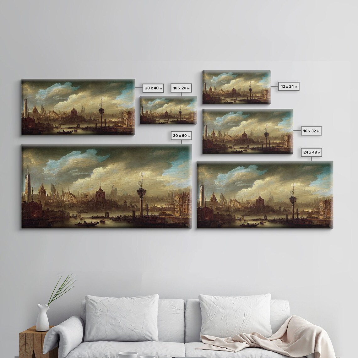Victorian Steampunk Cityscape Concept Art Print - Image 2