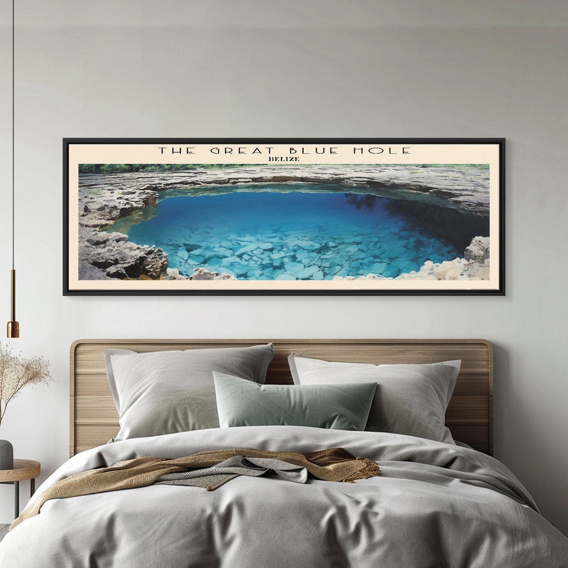 Great Blue Hole Belize Turquoise Sinkhole Reef Panoramic Travel Poster - Image 3