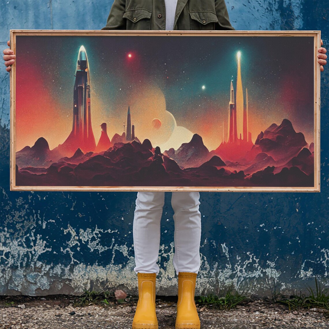 Art Deco Style Spaceship Print, Sci-Fi Space Exploration - Image 6